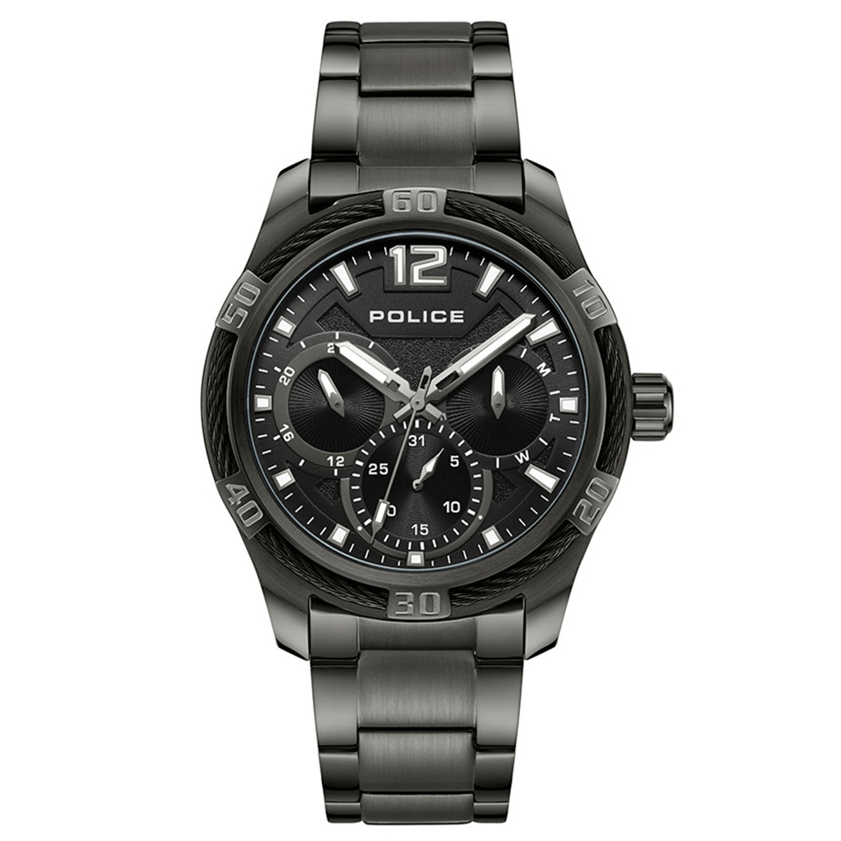 MONTRE POLICE HOMME M.FONCTION ACIER